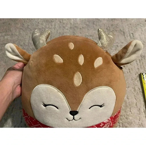 Squishmallow 12” Dawn Fawn Deer Plush Scarf Reindeer Christmas Edition Stuffed‎ - Picture 4 of 6
